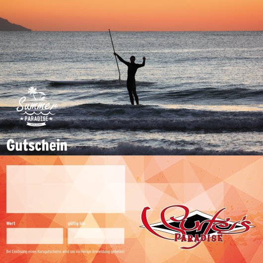 Gutschein SUP Stand Up Paddle Kurs Stand Up Paddle Privatkurs (2 Privatstunden inkl. Material, 1 Teilnehmer) PDF